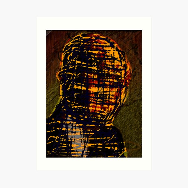 MAN IN THE BURBERRY MASK Art Print