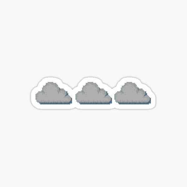 Retro Pixel Art Gloomy Cloud Design Sticker