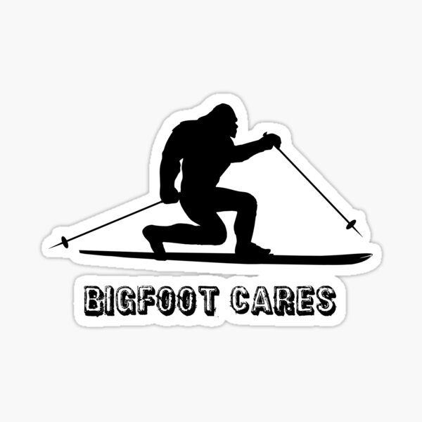 "Bigfoot Cares Telemark Skiing" Sticker for Sale by esskay Redbubble