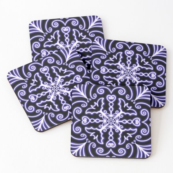 Item preview, Gothic Glowing Bats and Webs Pattern designed and sold by SilentNoiseArt.