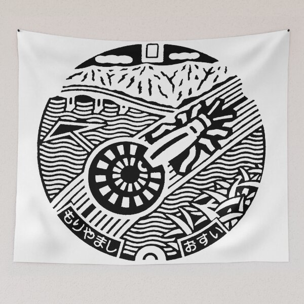 Item preview, Firefly motif on manhole in Japan - Inverted Black designed and sold by mattraski.