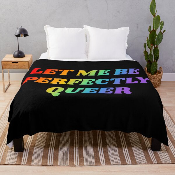 Item preview, Let Me Be Perfectly Queer rainbow text - Funny Gay Slogans - Funny Gay Phrases designed and sold by Inspirationmotivation.