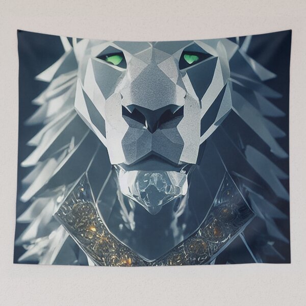 Item preview, GLASS LION WITH GREEN EYES designed and sold by chatzous.