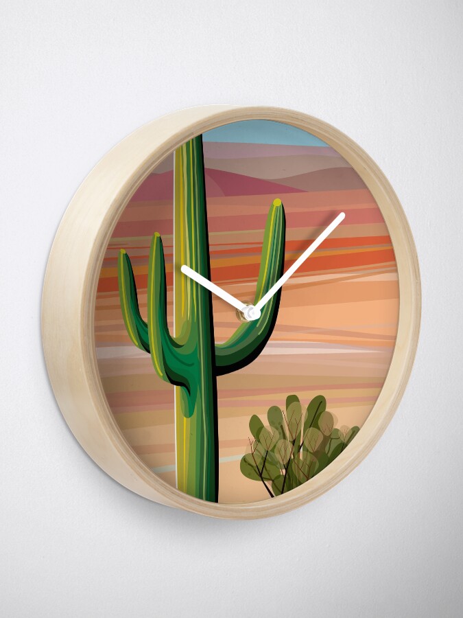 Alternate view of Saguaro Cactus in Sonora Desert Clock