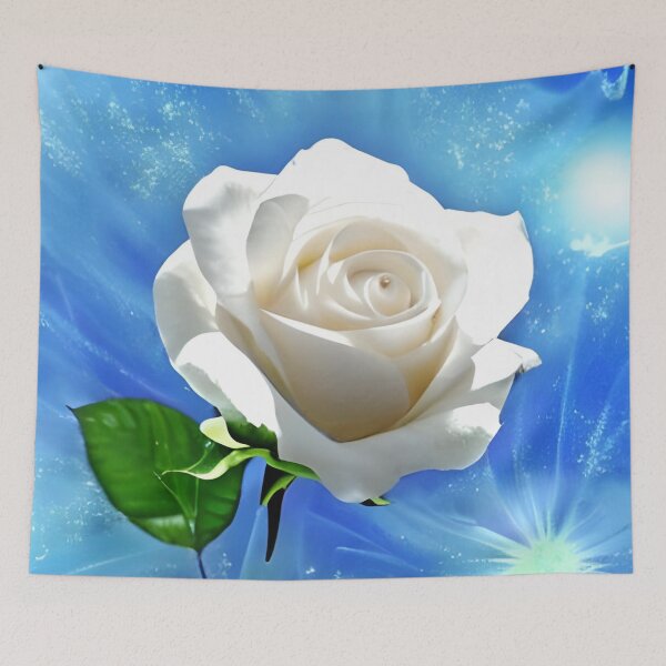 Item preview, Beautiful white rose flower artwork designed and sold by The Love Quill.