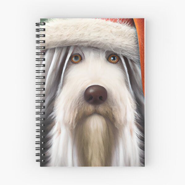Item preview, Christmas Bearded Collie Wearing A Santa Hat designed and sold by ZenEverAI.