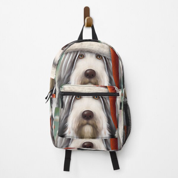 Item preview, Christmas Bearded Collie Wearing A Santa Hat designed and sold by ZenEverAI.
