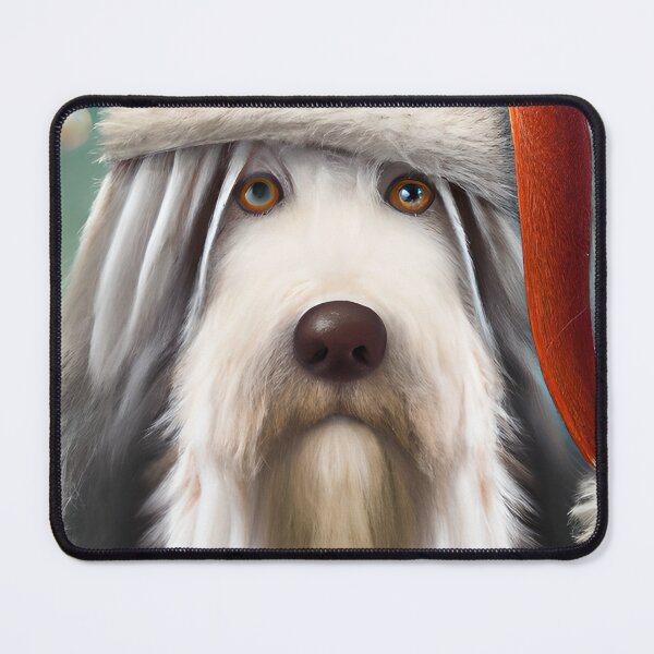 Item preview, Christmas Bearded Collie Wearing A Santa Hat designed and sold by ZenEverAI.