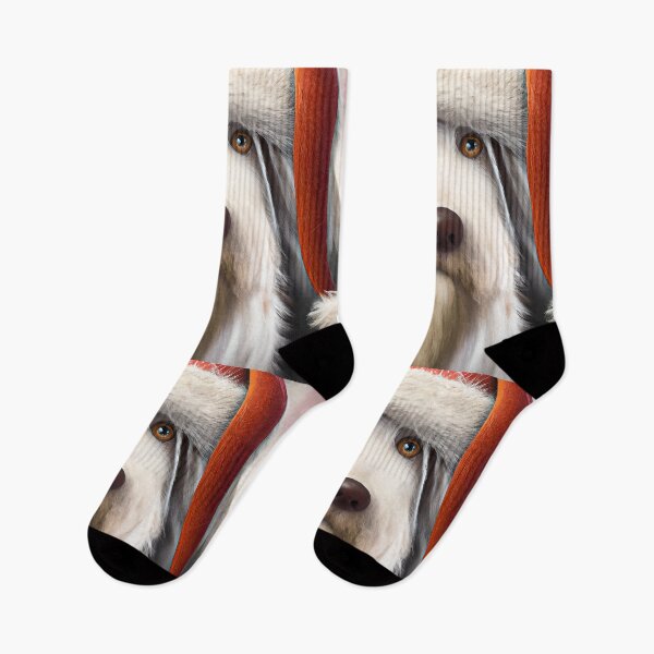 Item preview, Christmas Bearded Collie Wearing A Santa Hat designed and sold by ZenEverAI.