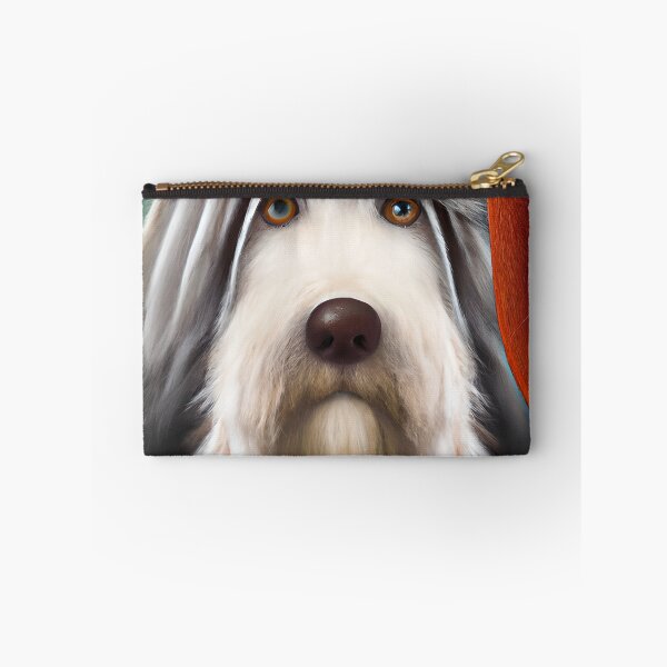 Item preview, Christmas Bearded Collie Wearing A Santa Hat designed and sold by ZenEverAI.