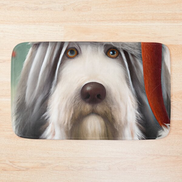 Item preview, Christmas Bearded Collie Wearing A Santa Hat designed and sold by ZenEverAI.