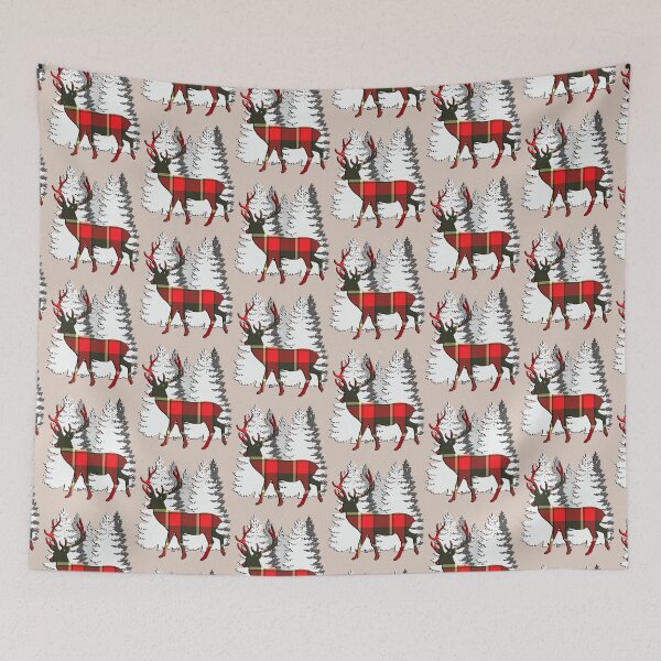 Item preview, Tartan Plaid Pattern Reindeer designed and sold by Cute & Sassy Custom Gifting Boutiques.