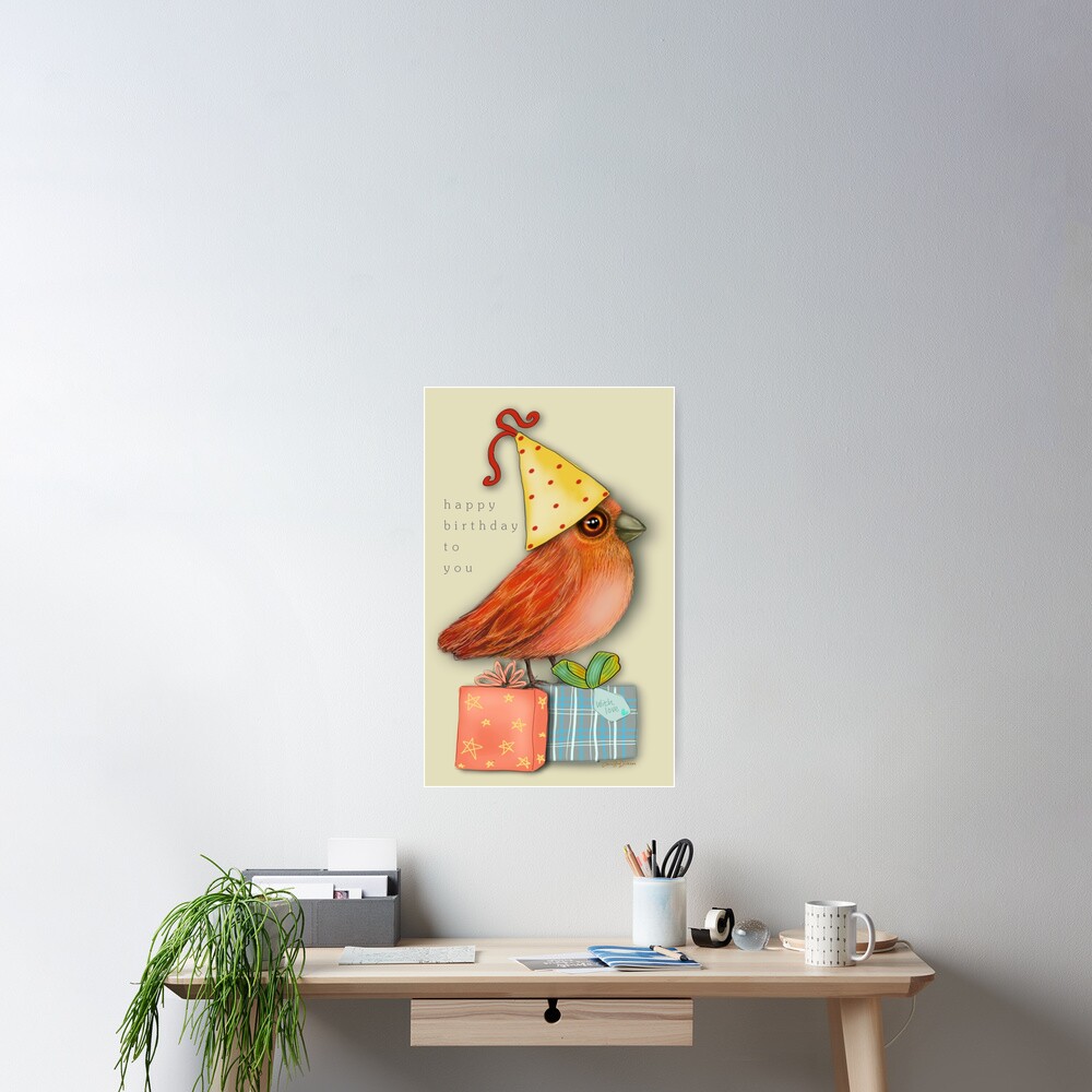Birthday Bird Poster