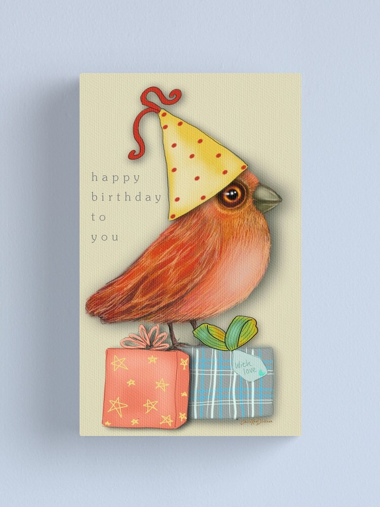 Alternate view of Birthday Bird Canvas Print