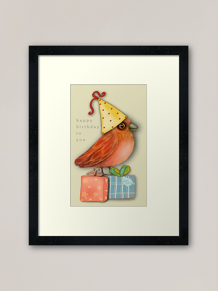 Alternate view of Birthday Bird Framed Art Print