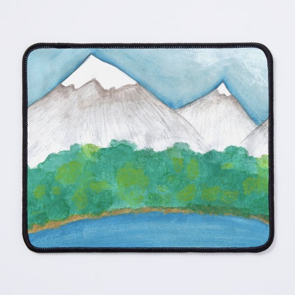 Item preview, Mountains with icy top forest and a lake designed and sold by JuliasArtWorld.