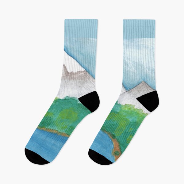 Item preview, Mountains with icy top forest and a lake designed and sold by JuliasArtWorld.