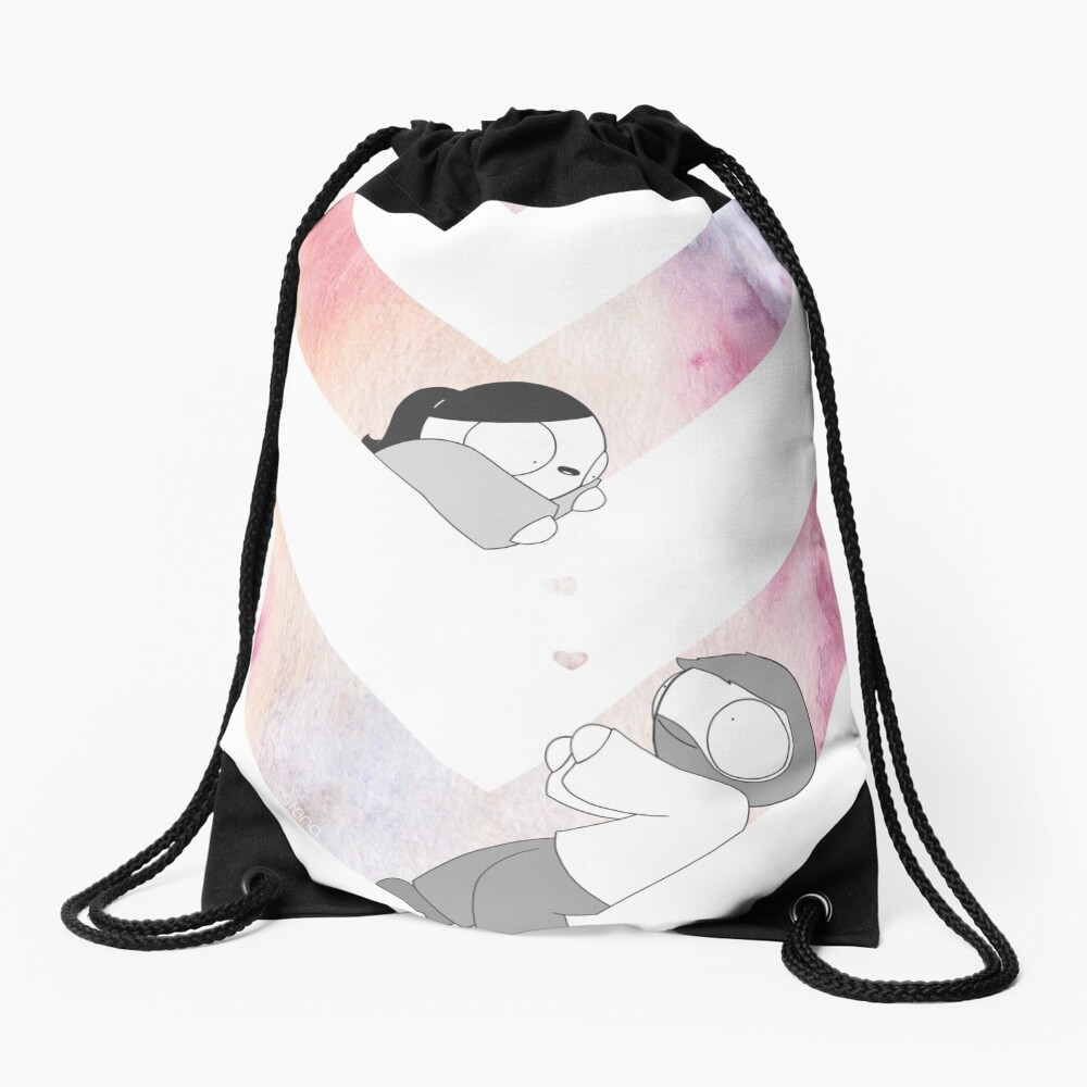 Watercolor Graphic - Pink Drawstring Bag