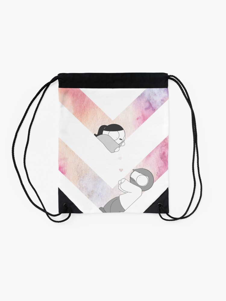 Alternate view of Watercolor Graphic - Pink Drawstring Bag