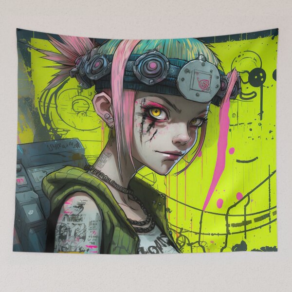 Item preview, Punk girl yellow background designed and sold by IA-Power.