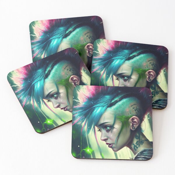 Item preview, Punk girl 2077 green background designed and sold by IA-Power.