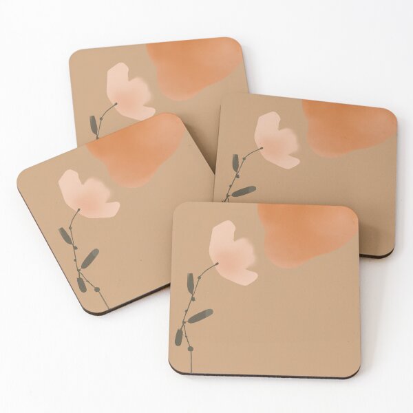Item preview, New Boho Flower - Modern Abstract Art Floral - Pink and Brown Tones designed and sold by Inomaly Art.