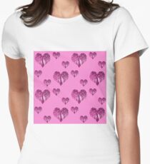 Elbkatz` peacock hearts pink Women's Fitted T-Shirt