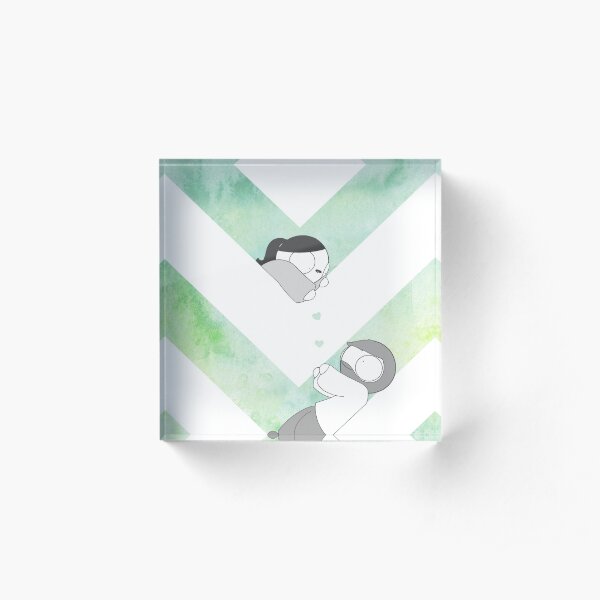 Watercolor Graphic - Green Acrylic Block