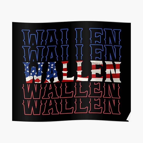 Cute Wallen Shirt American Flag Red White Blue Poster
