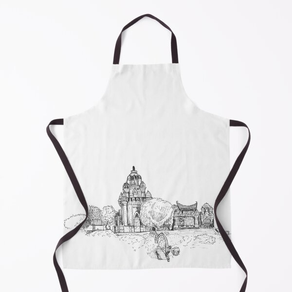 Item preview, Champa Temple Vietnam Pen and Ink Illustration designed and sold by Wall-Art-Sketch.
