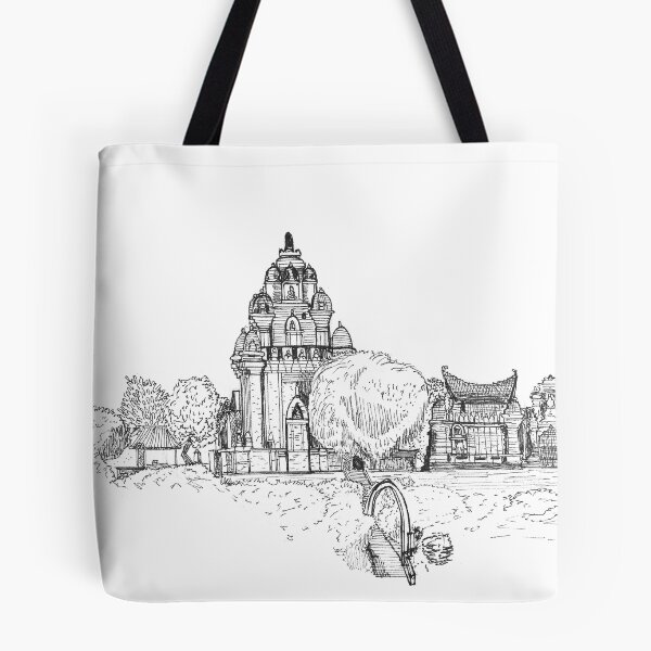 Item preview, Champa Temple Vietnam Pen and Ink Illustration designed and sold by Wall-Art-Sketch.