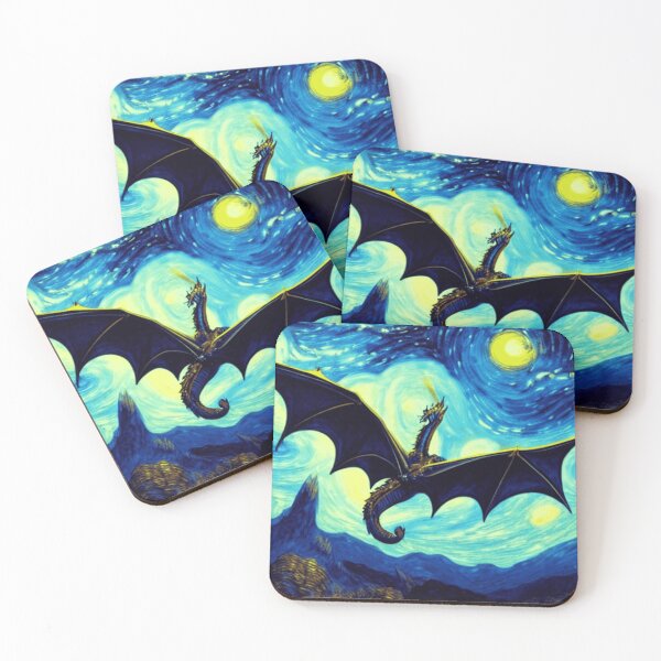 Item preview, Dragon flying in the starry night- starry night designed and sold by Passacagliabusra.