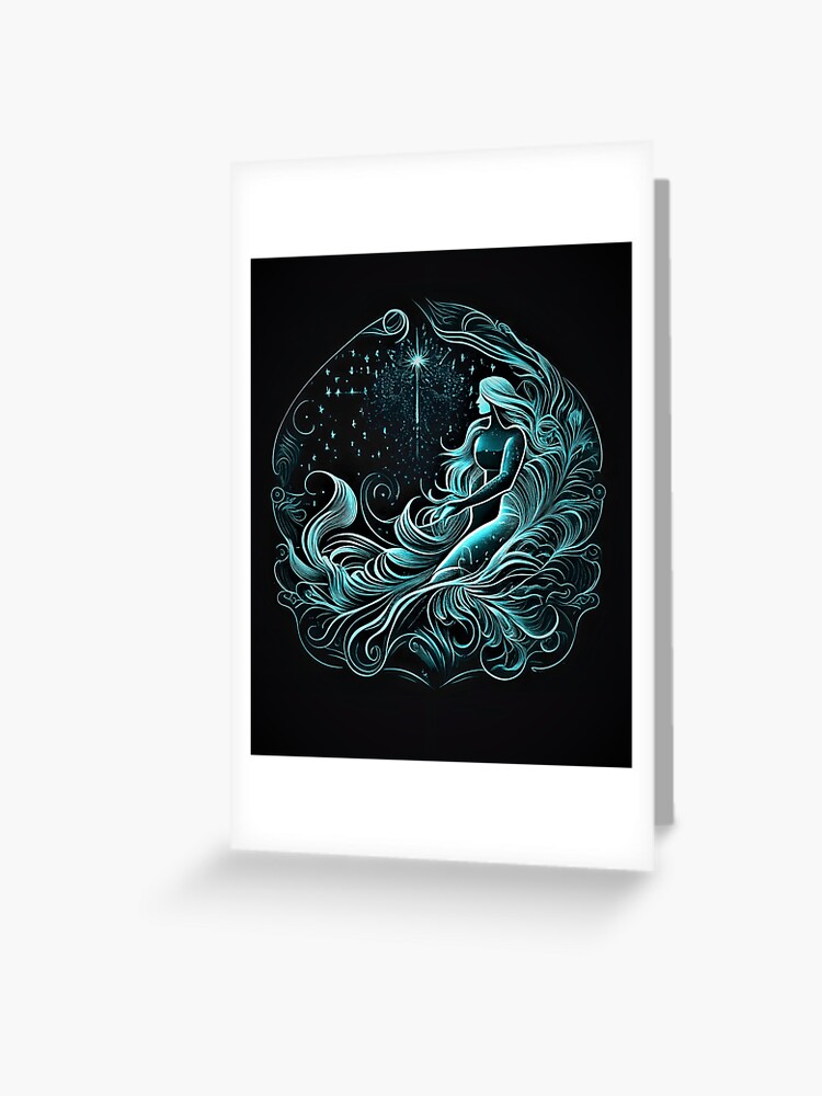 Zodiac Sign Aquarius January 20 and about February 18 Greeting Card