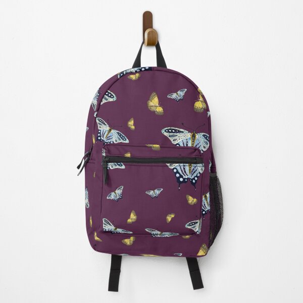 Item preview, Butterfly yellow blue a watercolor pattern violet designed and sold by Yana Mustafina | Boho Soulful Designs.