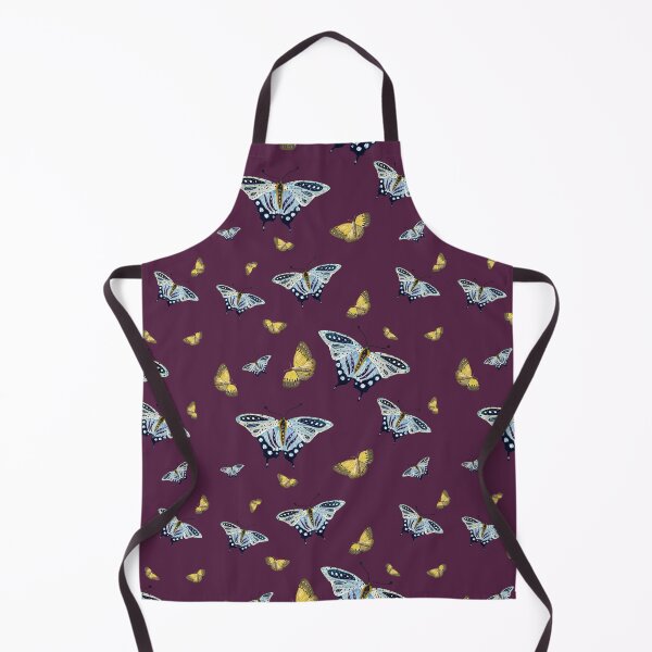 Item preview, Butterfly yellow blue a watercolor pattern violet designed and sold by Yana Mustafina | Boho Soulful Designs.
