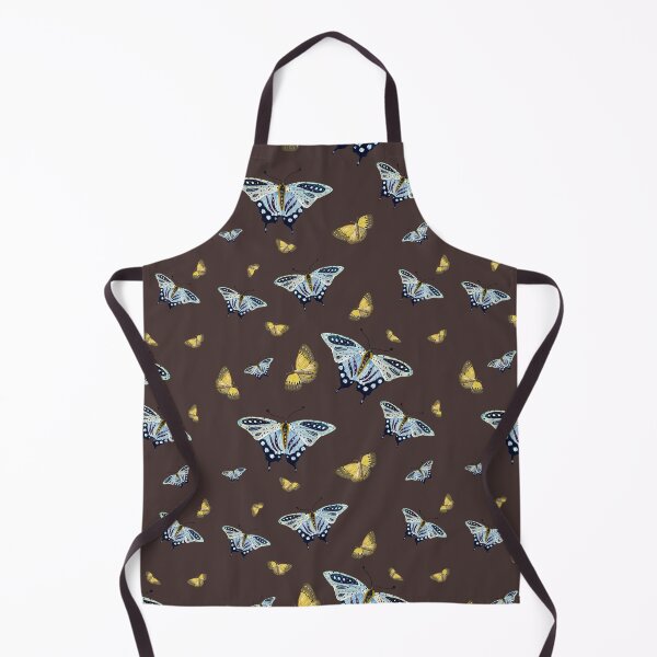 Item preview, Butterfly yellow blue a watercolor pattern dark plum designed and sold by Yana Mustafina | Boho Soulful Designs.