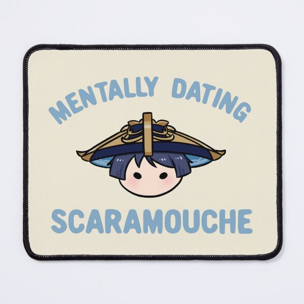 Item preview, Mentally dating Genshin Impact Scaramouche wanderer chibi head text | Morcaworks designed and sold by Morcawork.