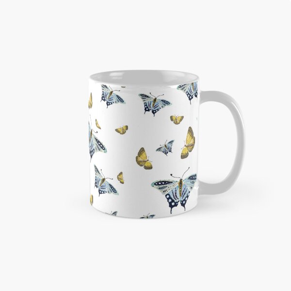 Item preview, Butterfly yellow blue a watercolor pattern designed and sold by Yana Mustafina | Boho Soulful Designs.