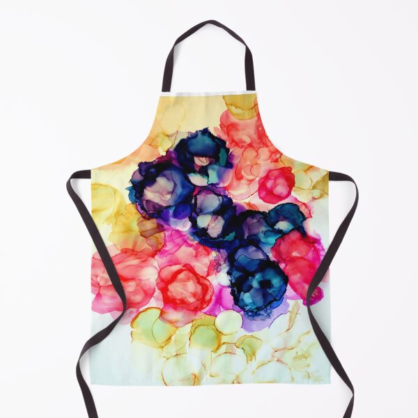 Item preview, Fluid ink Abstract art Red Blue on Gold designed and sold by lornshep.
