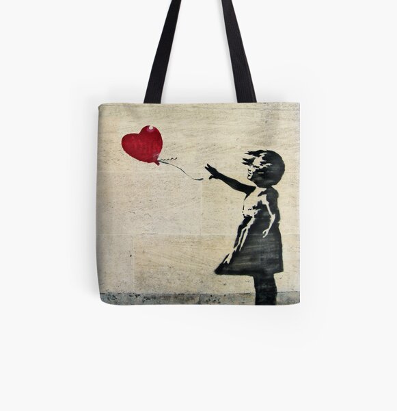 Banksy's Girl with a Red Balloon III All Over Print Tote Bag