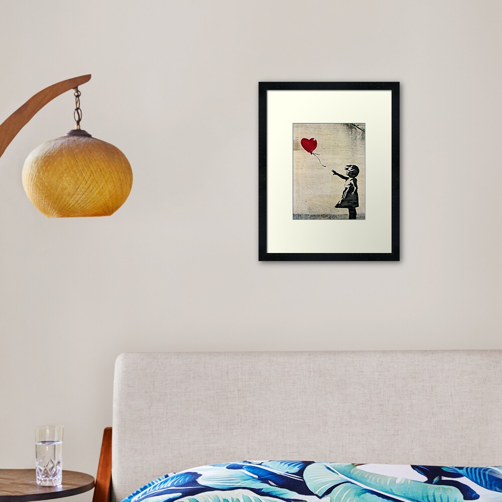 Banksy's Girl with a Red Balloon III Framed Art Print