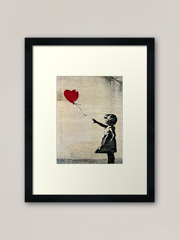 Alternate view of Banksy's Girl with a Red Balloon III Framed Art Print