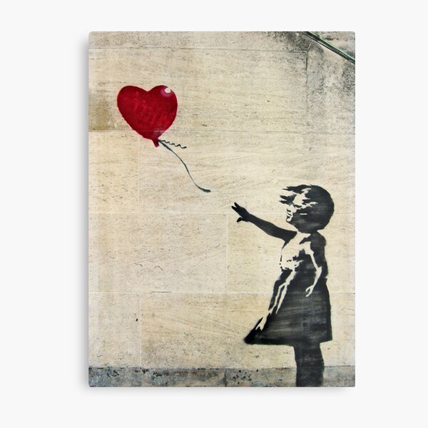 Banksy's Girl with a Red Balloon III Metal Print