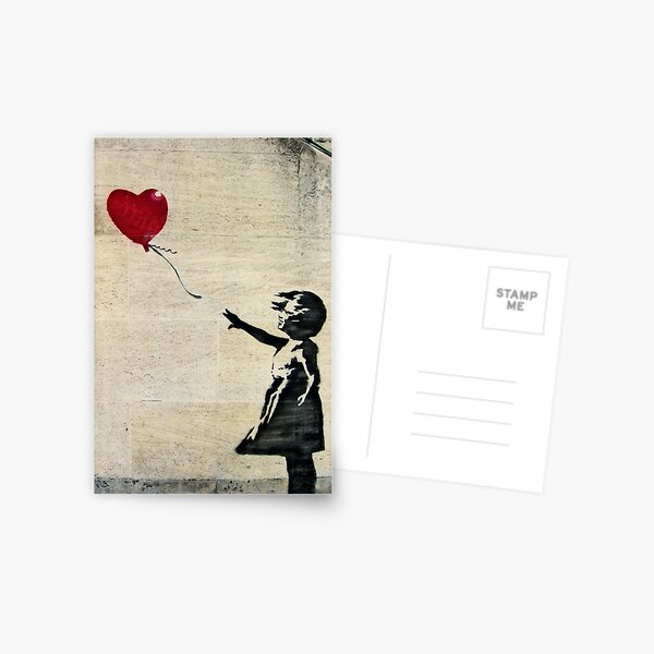 La fille de Banksy avec un ballon rouge III Carte postale