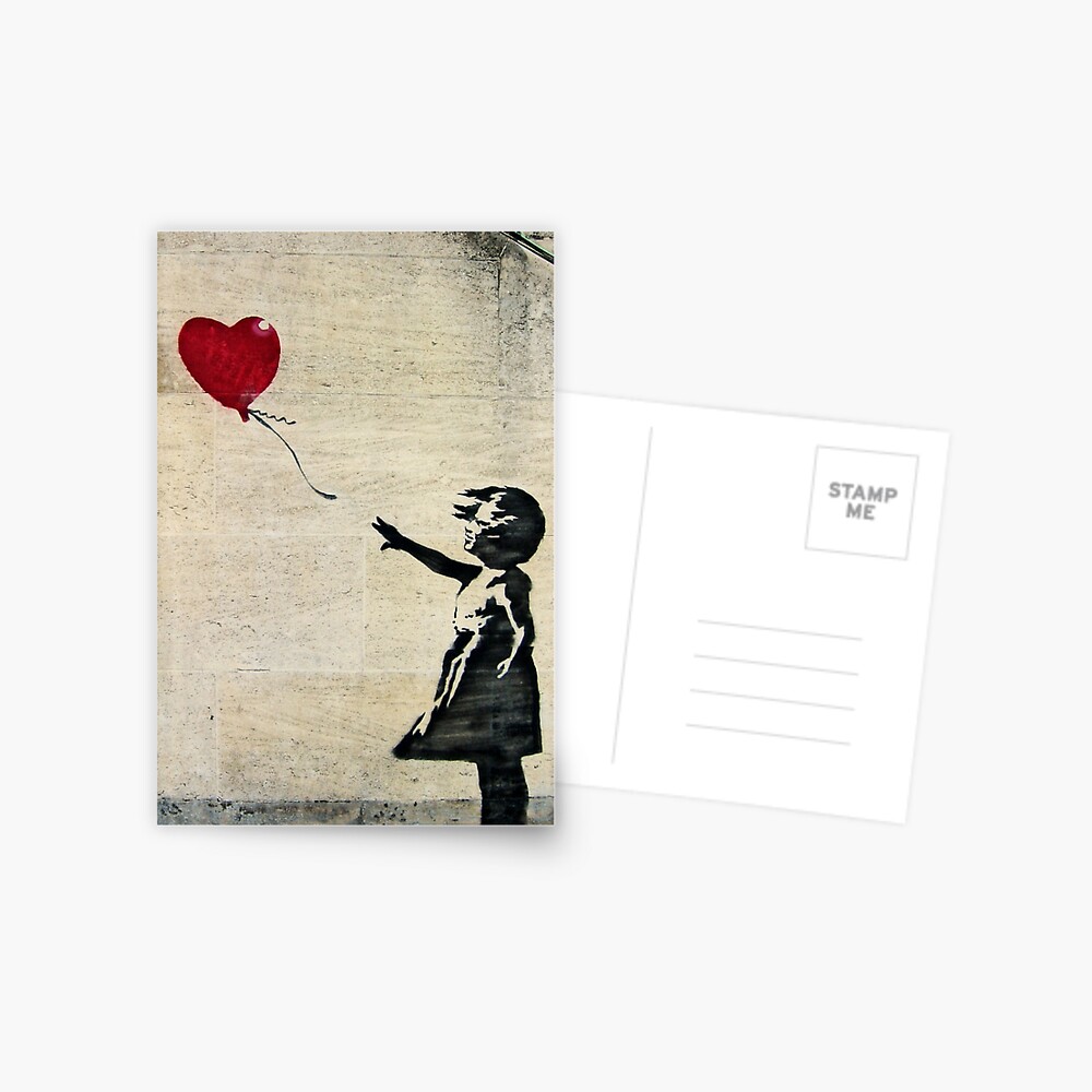 Heart Balloon Artistic Greeting Card Banksy Blank/Birthday RM1497