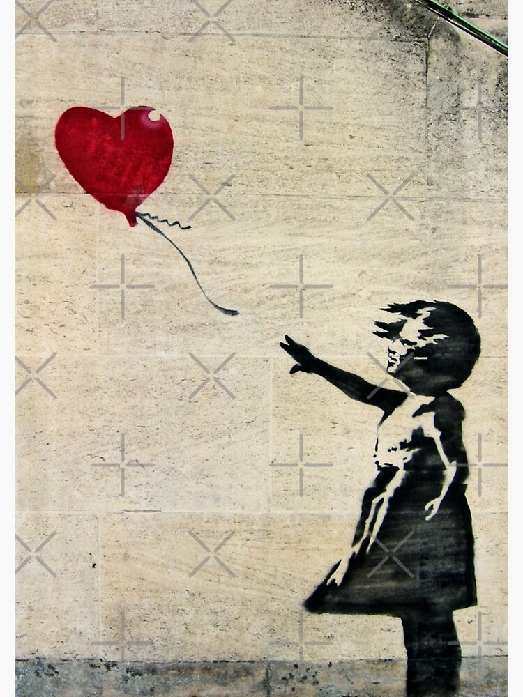 &ldquo;Banksys Mädchen mit einem roten Ballon III&rdquo; Spiralblock von zuluspice