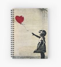 Cuaderno de espiral La chica de Banksy con un globo rojo III