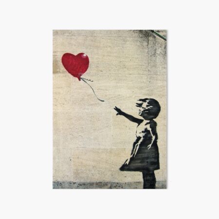 Banksy's Girl with a Red Balloon III Art Board Print