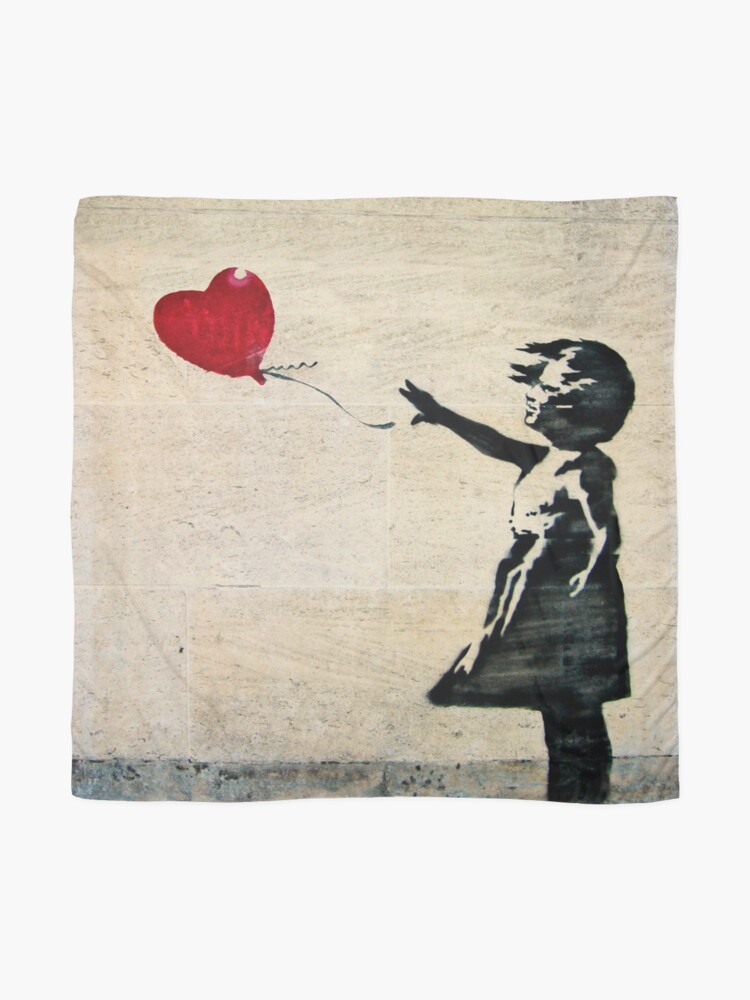 Alternate view of Banksy's Girl with a Red Balloon III Scarf