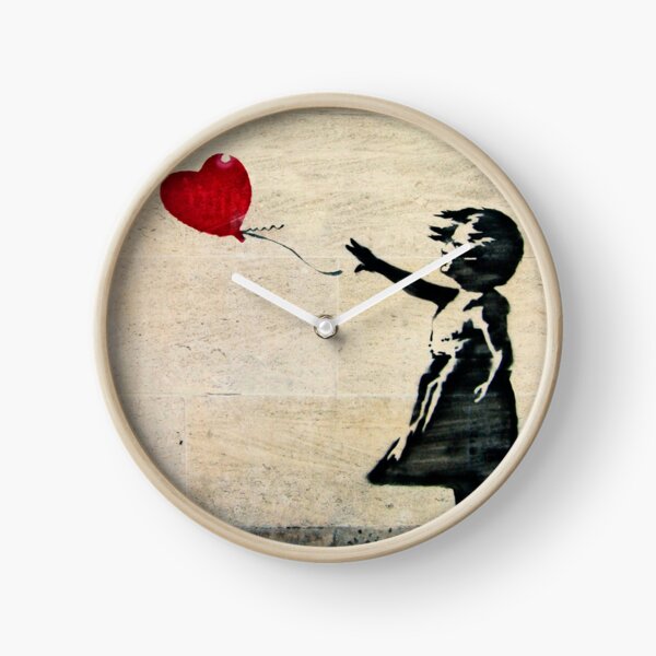 Banksy's Girl with a Red Balloon III Clock